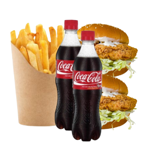 Combo 4 [ 2 pcs  chicken burger,french fries large,2 coca cola-250 ml]